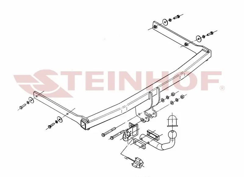Tilhengerfeste Vw Jetta V 4D (2005-2010) – fastmontert - sett bakfra