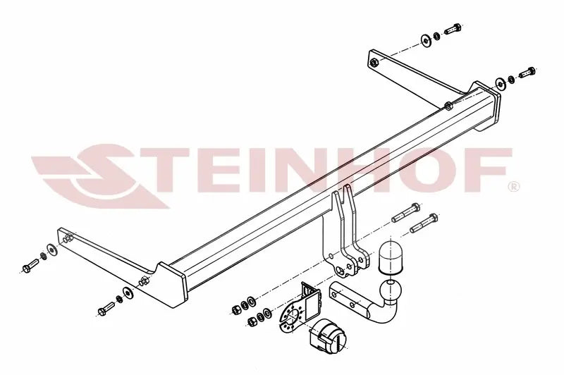 Tilhengerfeste Vw Passat Alltrack Stasjonsvogn (B7) – fastmontert - sett bakfra