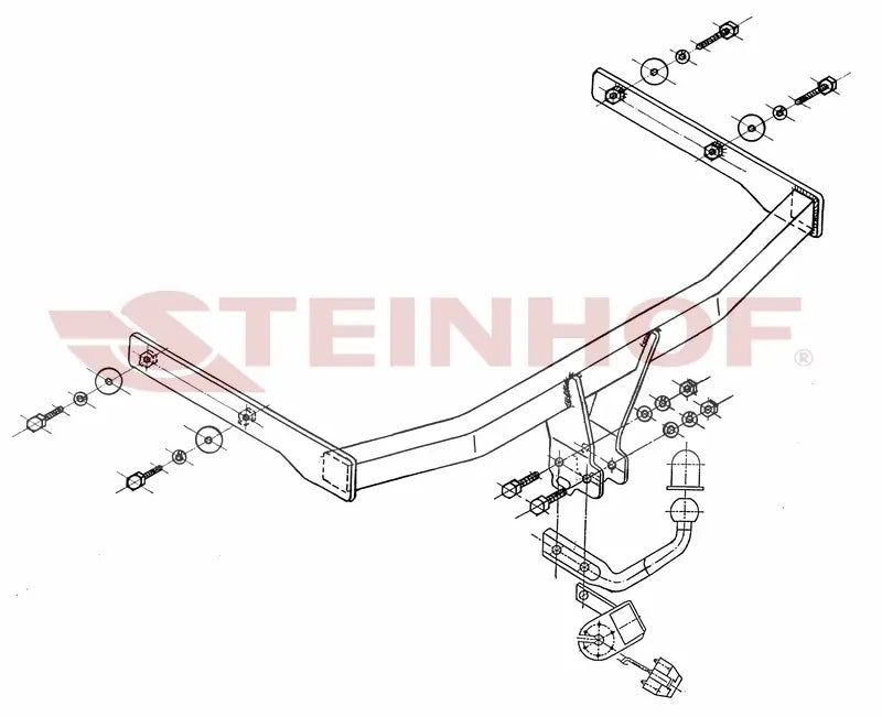 Tilhengerfeste Vw Touran I (2003-2015) – fastmontert - sett bakfra