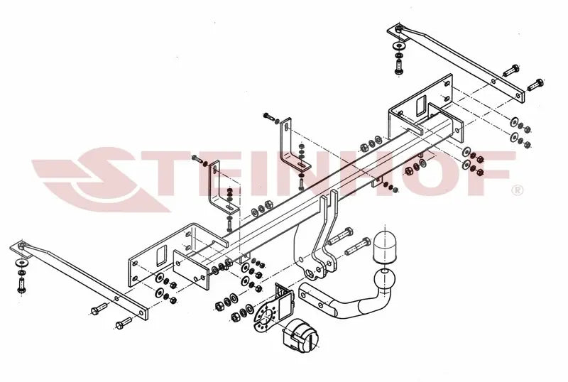 Steinhof fastmontert tilhengerfeste til Fiat Panda III (2011-2023) – D-verdi 6,10 kN, maks. 1000 kg