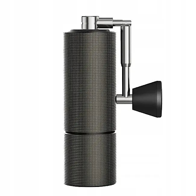 Timemore håndkvern C2 Fold i matt sort med metalliske detaljer, sidevisning av sveiv og håndtak.