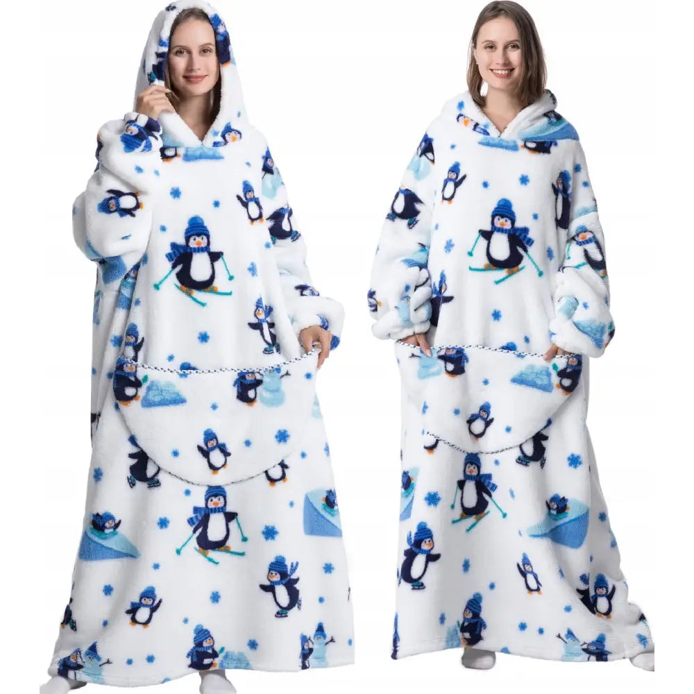 Tjukk Oversize Kosejakke med Ermer Lang Varm Gave Sweatshirt Fleece 3-i-1