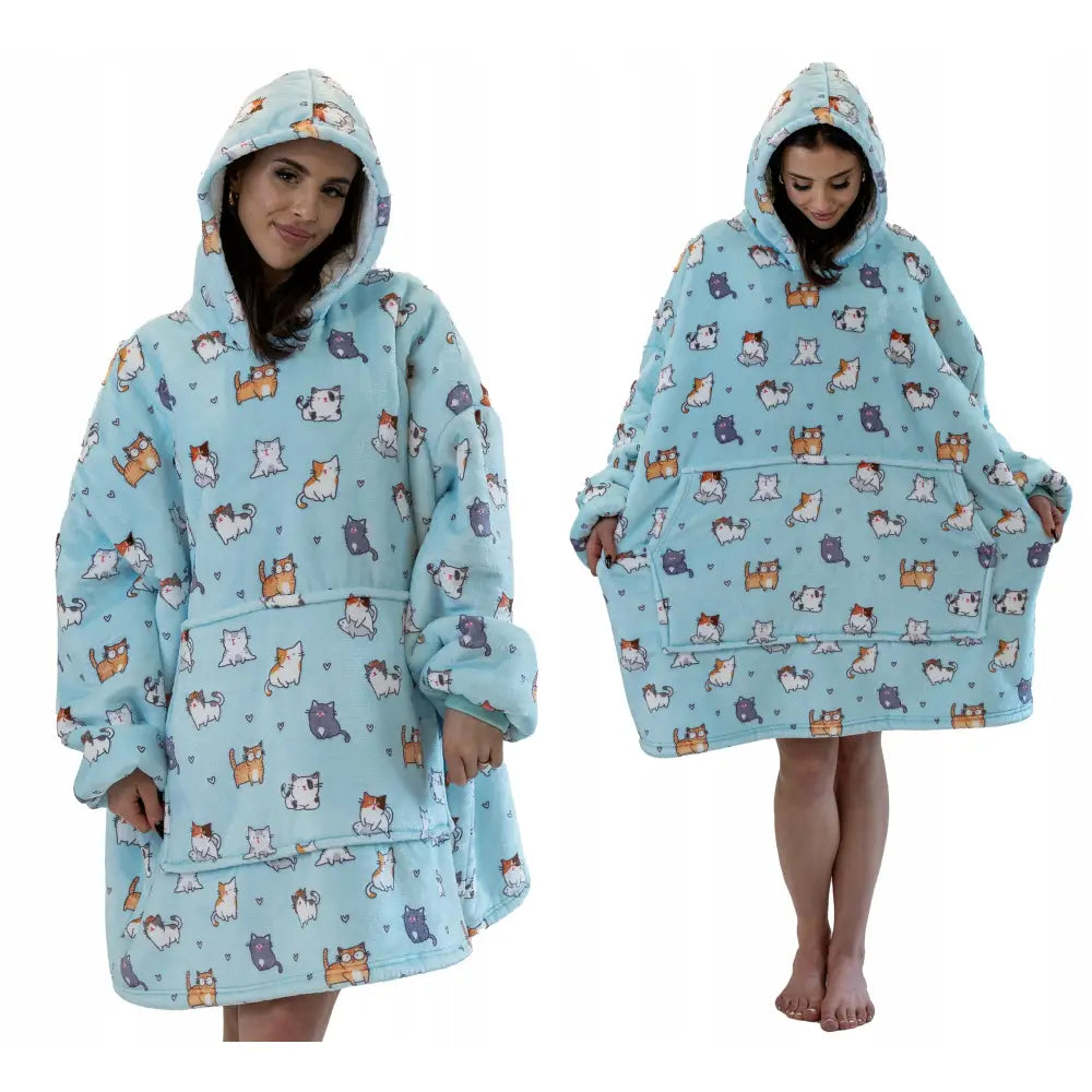 Tjukk Plysjgenser Oversize Fuskepels Xxl Katter Kattunger 460 Gsm Hele 1,3 Kg