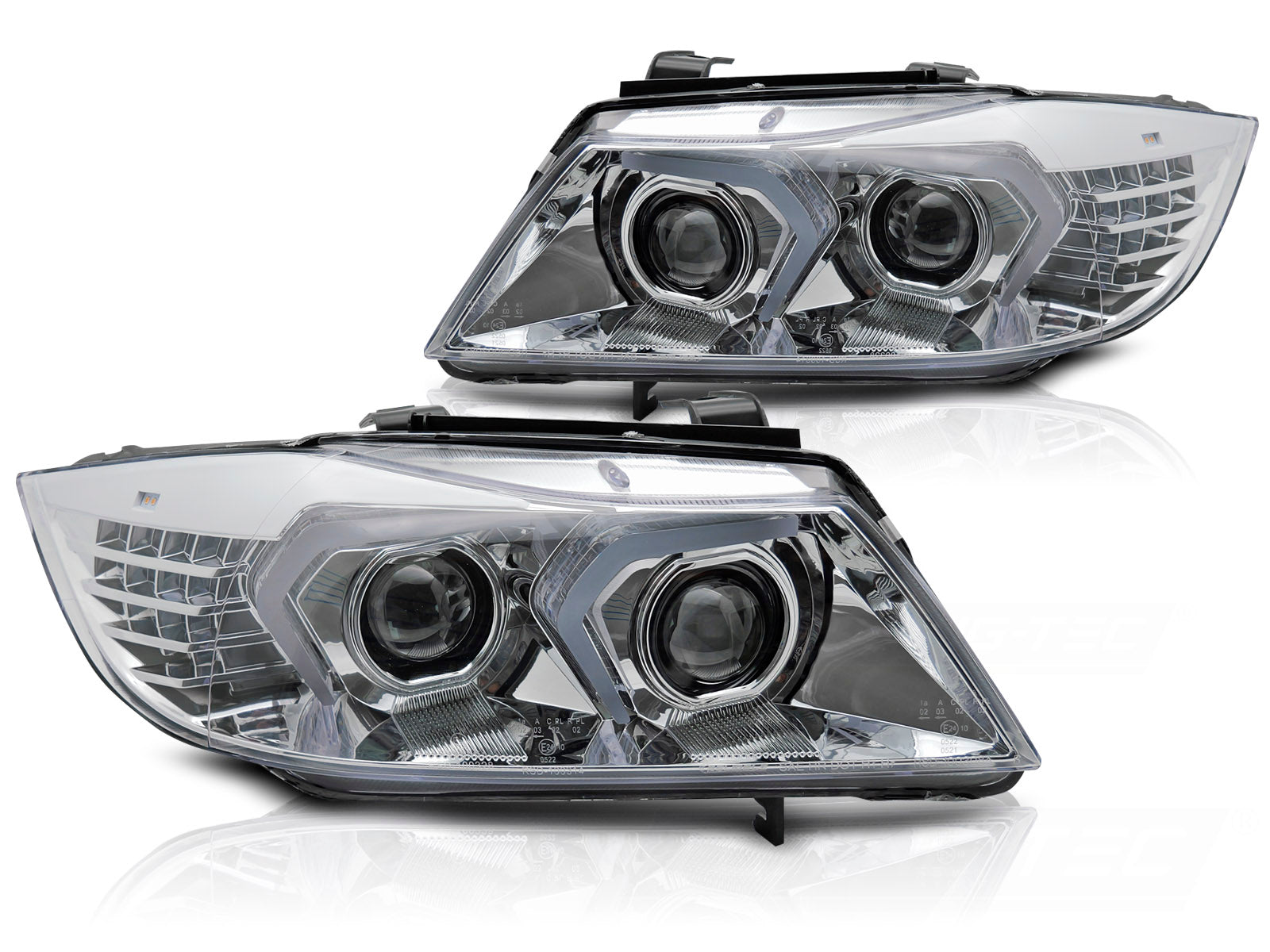 Frontlykter BMW E90/E91 05–08, krom Full LED projektor LPBMP9