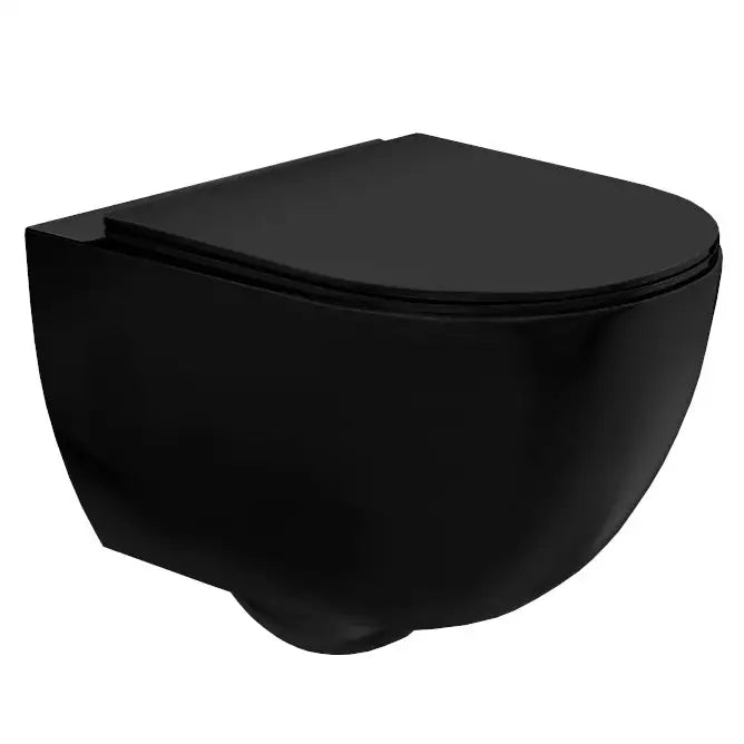 Toalett uten Spylekant Carlo Matt Svart Rimless Rea