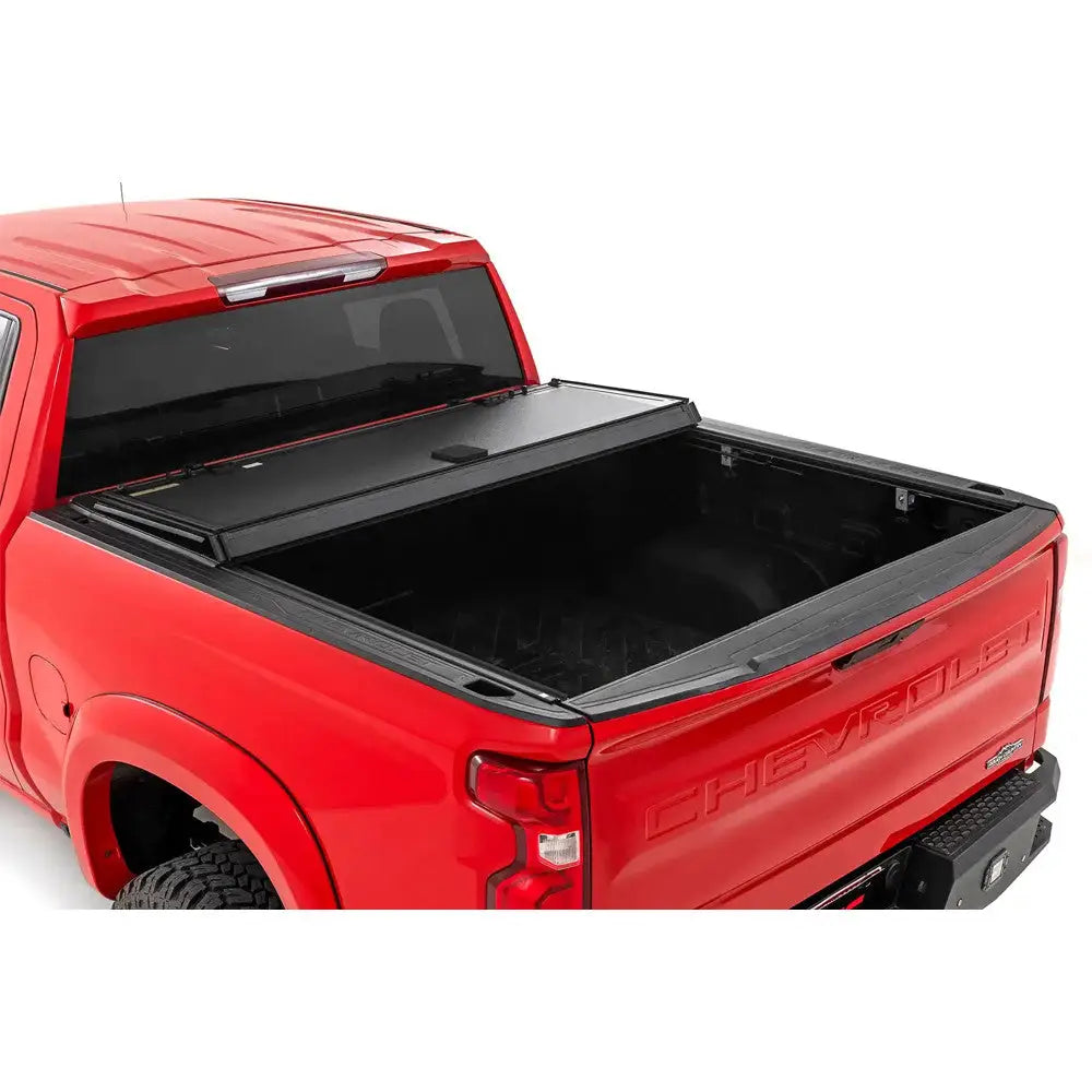 Tøff Tri-fold Flip opp Hardt Deksel for Gmc Sierra 1500 19-