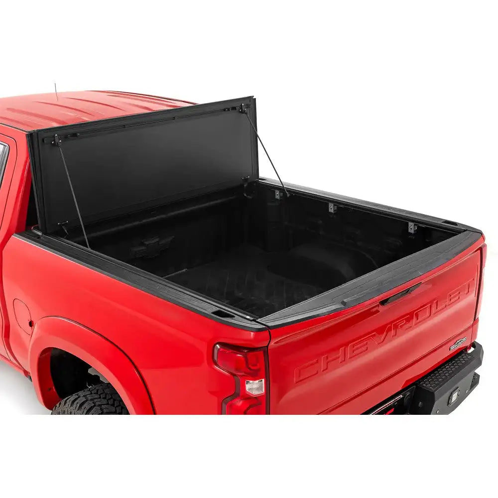 Tøff Tri-fold Flip opp Hardt Deksel for Gmc Sierra 1500 19-