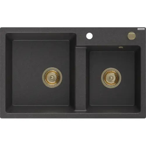 Tomas Kjøkkenvask 2 Kummer 800x500 Mm Svart/grå - 6516802000-76-g