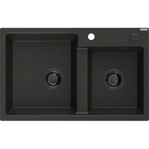 Tomas Kjøkkenvask 2 Kummer 800x500 Mm Svart/gull 6516802000-75-b