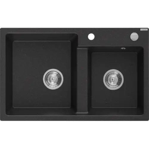 Tomas Kjøkkenvask 2 Kummer 800x500 Mm Svart/sølv - 6516802000-73
