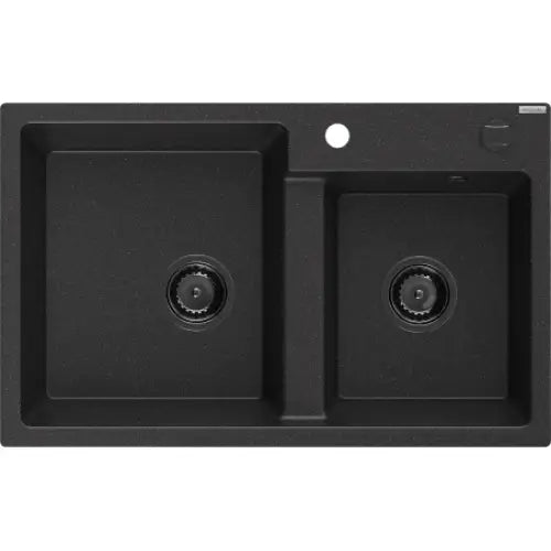 Tomas Kjøkkenvask 2 Kummer 800x500 Mm Svart/sølv 6516802000-73-b