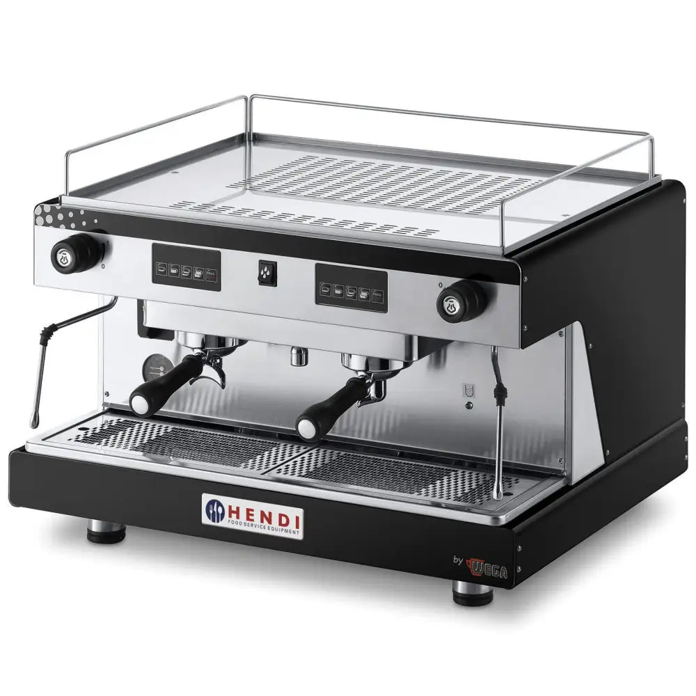 Top Line av Wega 2-gruppe Elektronisk Espressomaskin i Svart 3.7kw