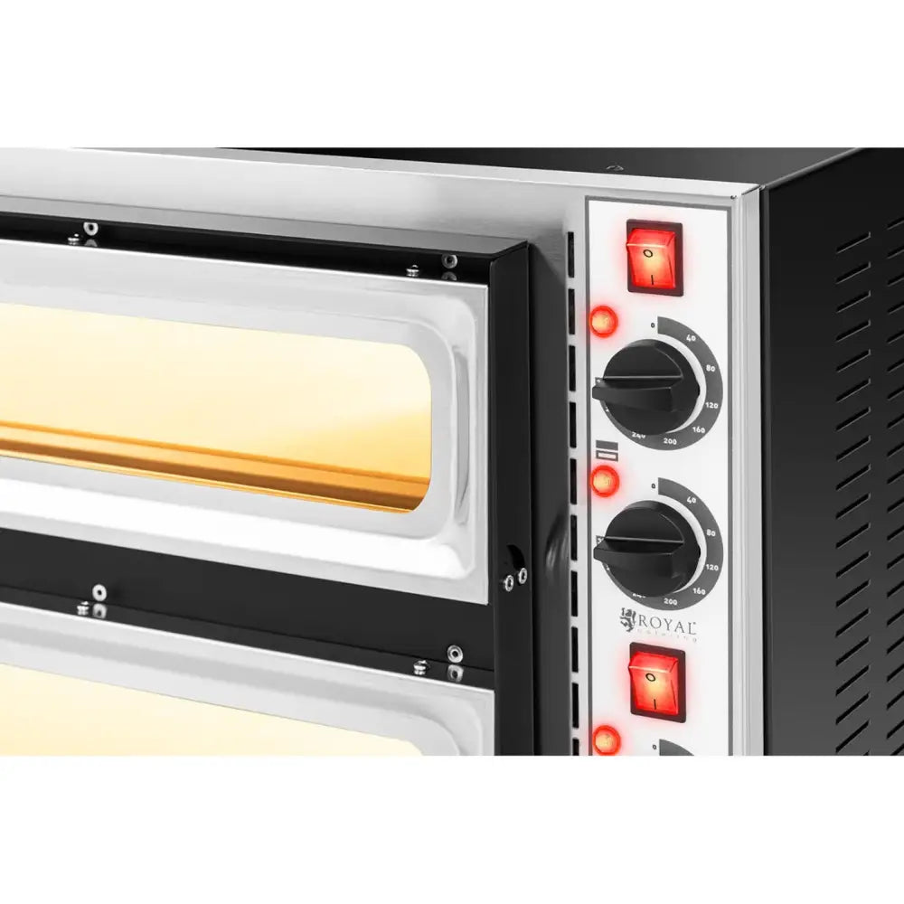 Toson Dobbel Pizzaovn med Glassdør 2 x ø32cm 230v