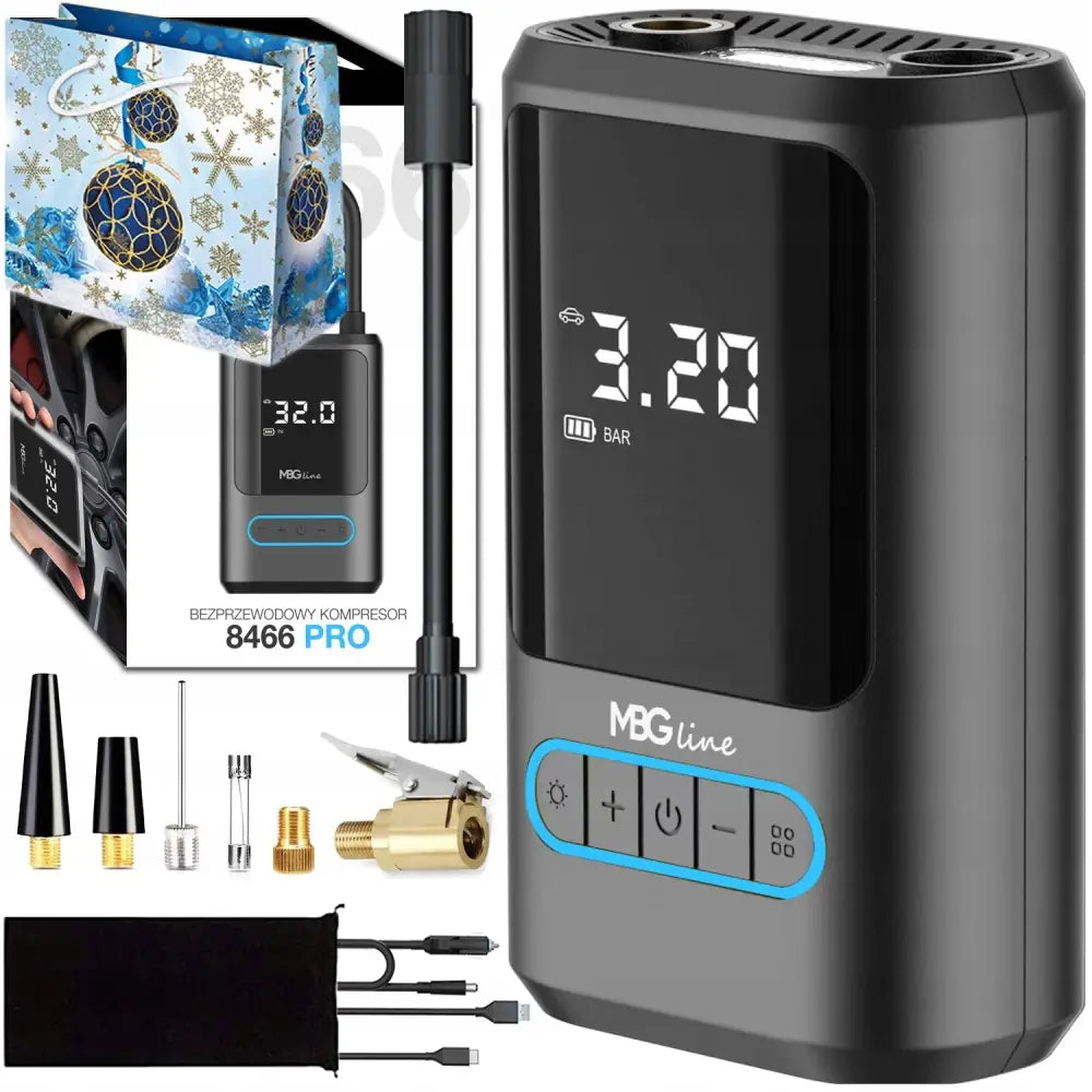 Trådløs Elektrisk Bil- og Sykkelpumpe Bærbar Kompressor