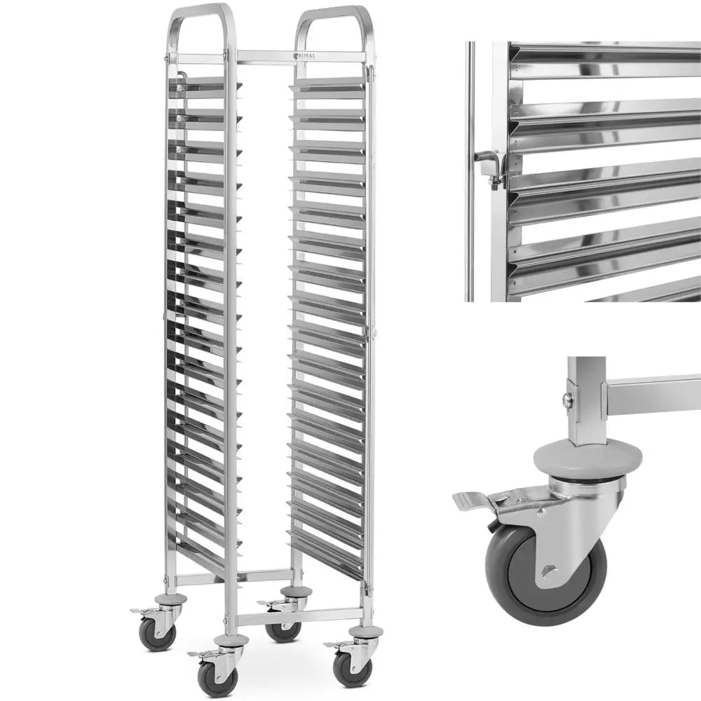 Transportvogn for Horeca med Brett og 1/1 Gn-beholdere