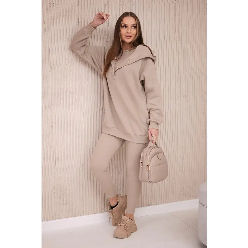 Treningssett 3 i 1 med Genser Topp og Leggings - Må-ha