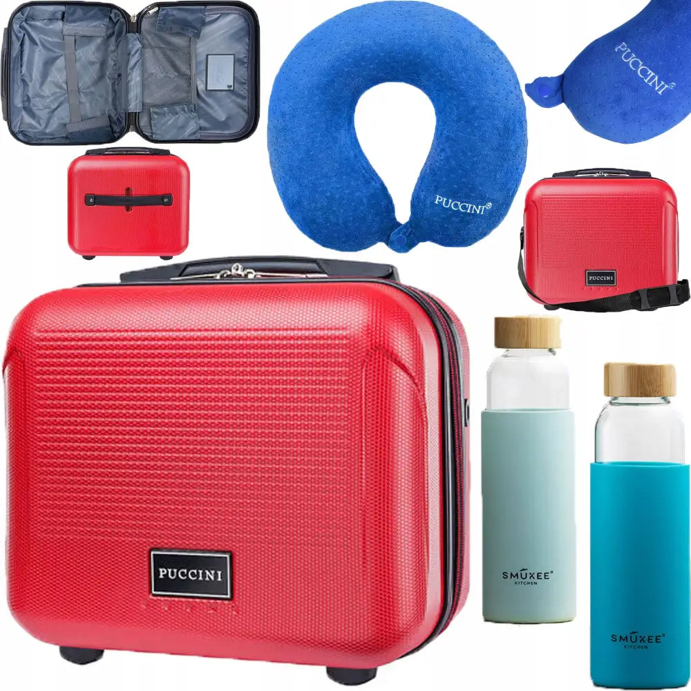 Turistsett 3-i-1 Puccini Koffert + Pute Rød