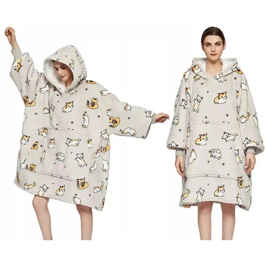 Tykk Fleecegenser Oversize Pelskant Xxl