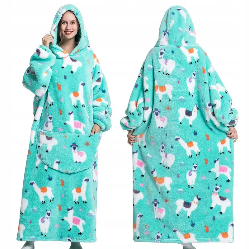 Tykk Hettegenser med Ermene for henne Bluse Badekåpe Varm