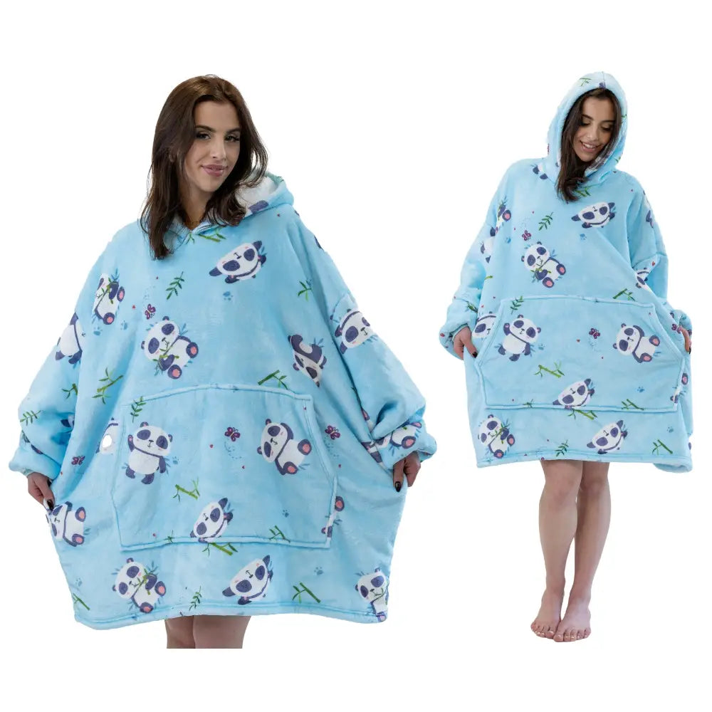 Tykk Oversize Fleecegenser med Pels Xxl Panda 460 Gsm 1,3 Kg