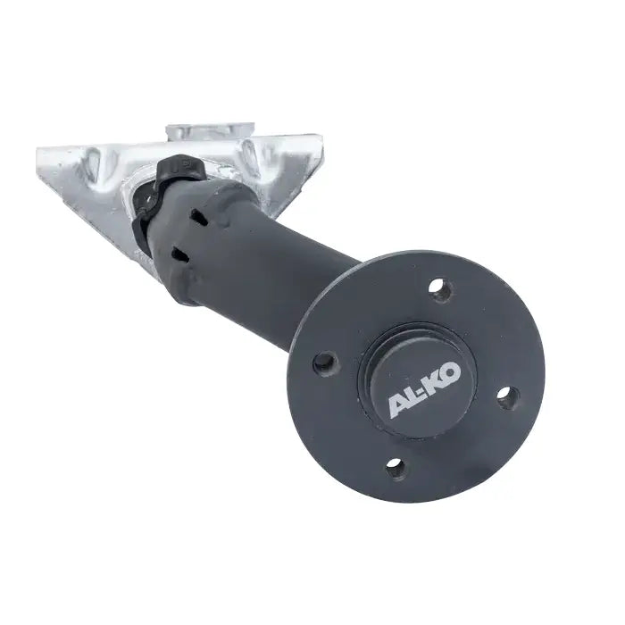 Aksling tilhenger AL-KO, skrå forfra med fire festepunkter og tydelig AL-KO-logo på enden.