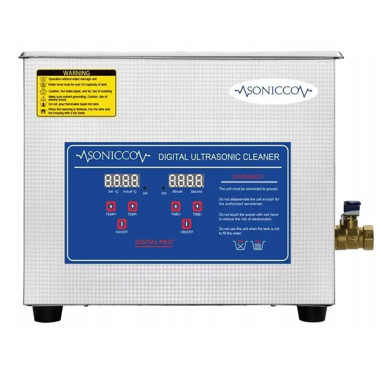 Ultralyd badekarvasker 15L, frontbilde med digitalt panel, røde knapper og synlig avløpskran.