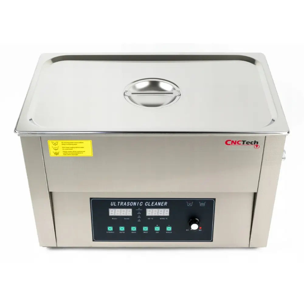 Ultralydvasker 30L i rustfritt stål, sett ovenfra med lokket på og digitale kontroller synlig foran.