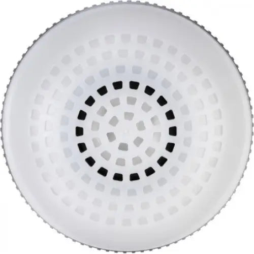 Utendørslampe LED OLI 310 AB, toppvisning med konsentriske ventilasjonshull og mørk innerste ring.