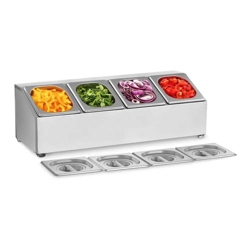 Utstillingsstativ for 4 x Gn1/6 + 4 x Beholdere