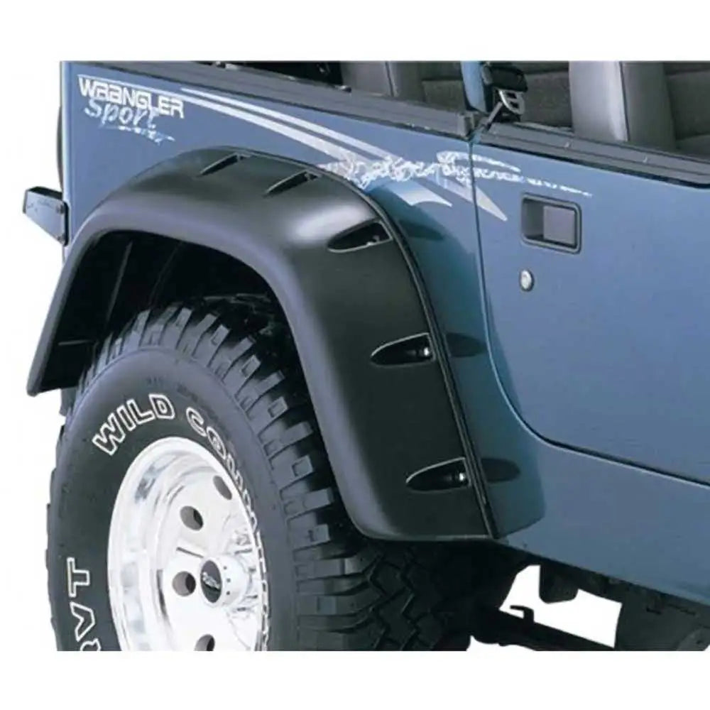 Utvidelsesskjermer Foran og bak i Bushwacker Cut-out-stil - Jeep Wrangler Yj 87-95