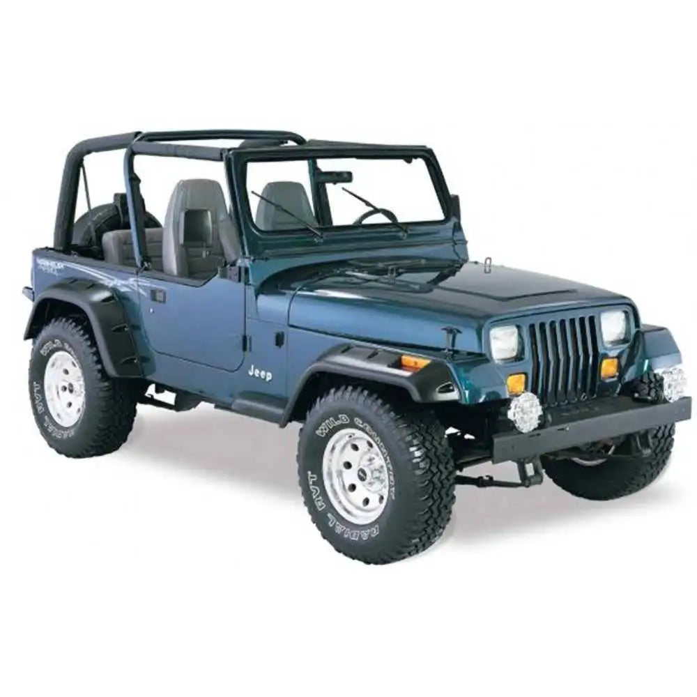 Utvidelsesskjermer Foran og bak i Bushwacker Cut-out-stil - Jeep Wrangler Yj 87-95