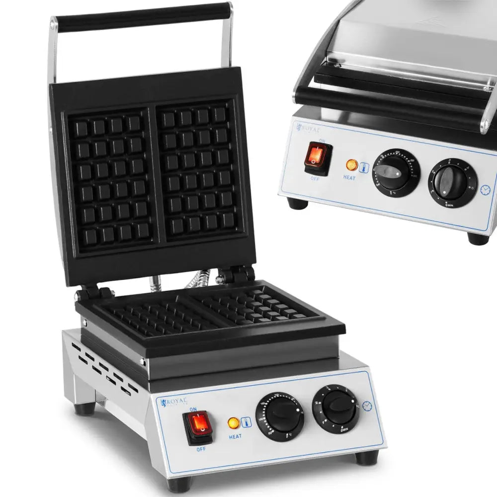 Vaffeljern Rektangulær for 2 Vafler 170 x 210 Mm Teflon 1500 w