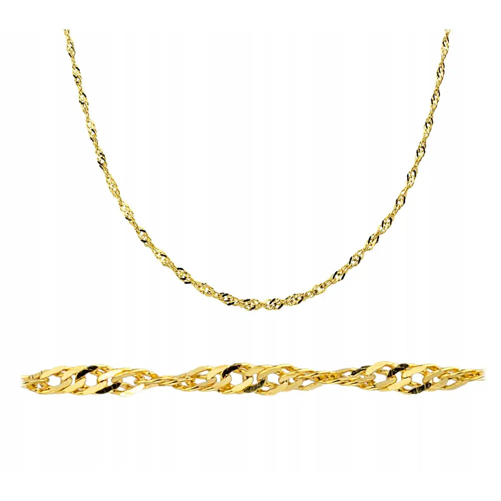 Gullsmykke Halskjede Gullfarget Vridd Singaporekjede 45 Cm