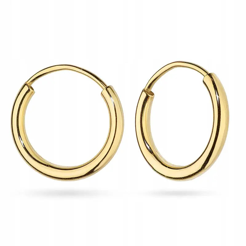 Øredobber Gull Sirkler 13mm 585 Sirkel Ring 14k