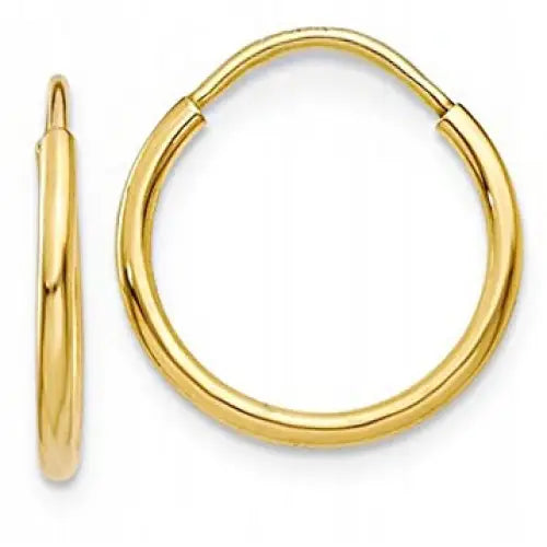 Gullsmykke øredobber Sirkler 585 i 12 Mm Eske