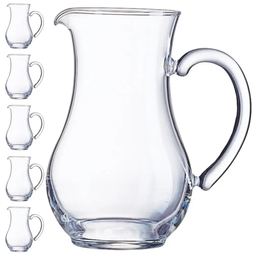 Vannglasskarafler i Sodaglass fra Arcoroc Pichet 1,3 l Sett med 6 Stk. - Hendi C0214