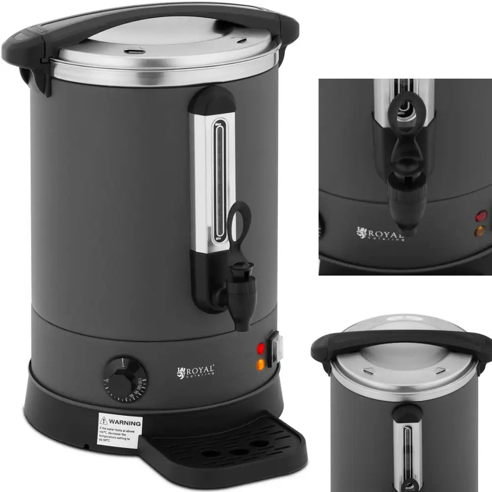 Vannkoker med Doble Vegger og Dryppestativ 13,5 l 2500 w Grå