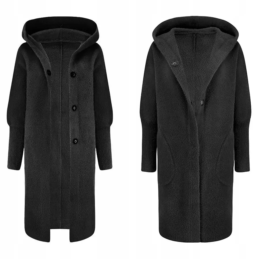 Varm Alpakka Kåpe/cape Jakke Ull Farger - Svart