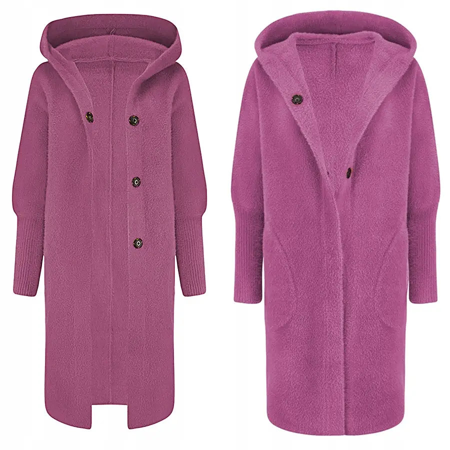 Varm Alpakka Kåpe Overtrekksjakke Ull Farger - Lilla