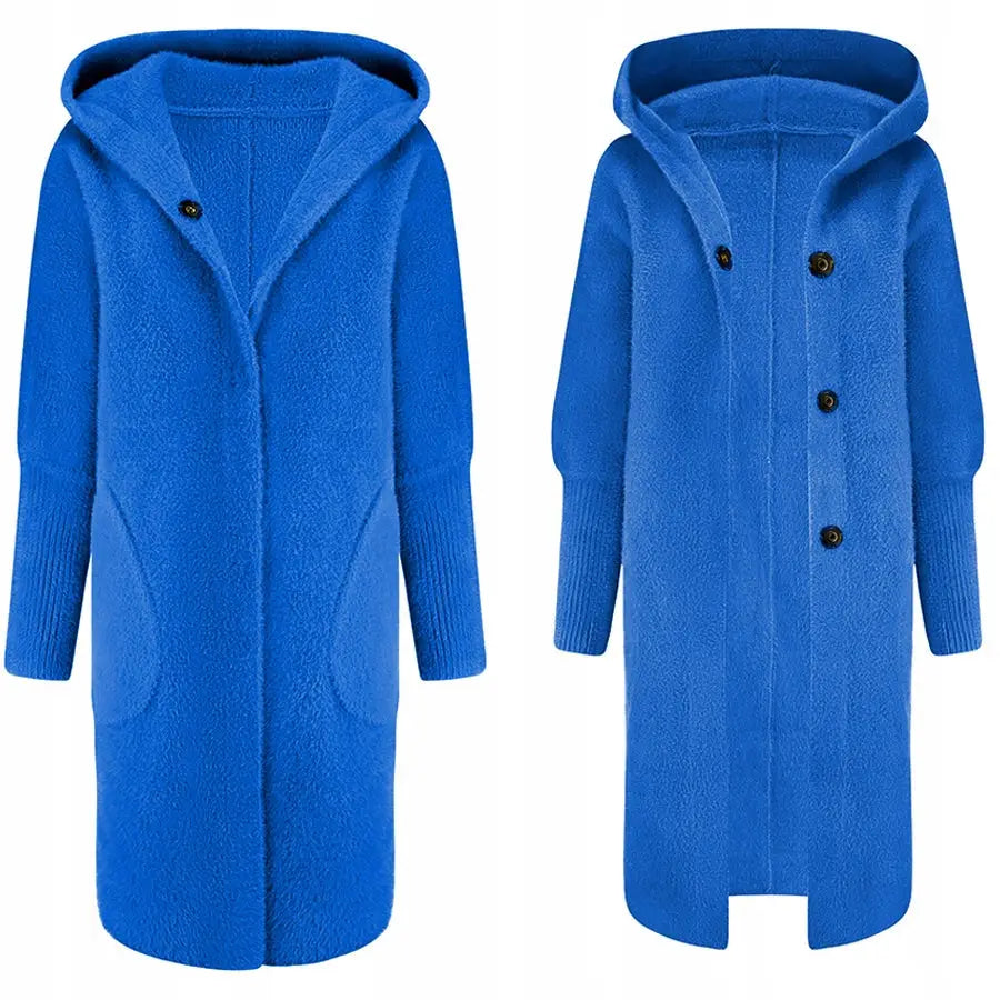 Varm Alpakka Overtrekksjakke Ullfarger - Blå v