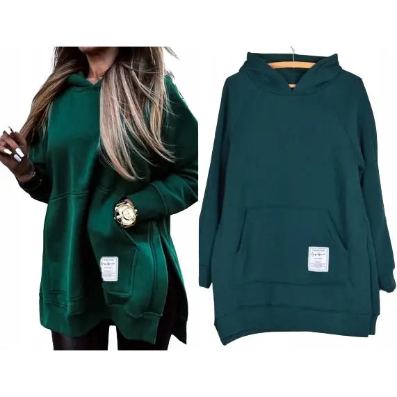 Varm Hettegenser i Sweatshirt Stil med Fôr og Oversize Passform 205