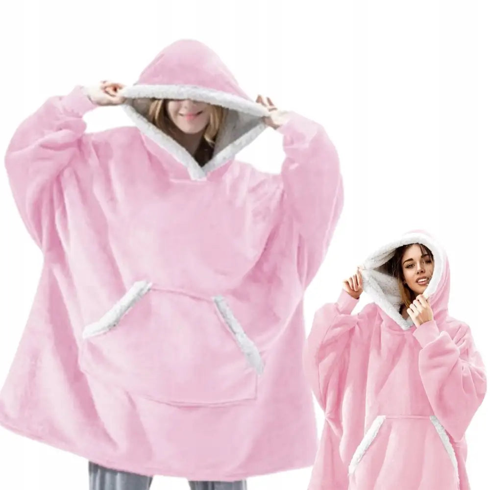 Varm Hettegenser Pledd Oversize 2-i-1 Tykk Xxl Plysjgave Pleddgenser