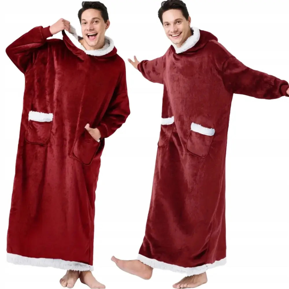 Varm Hettegenser-teppe Oversized 2-i-1 Tykk Xxl Lang Plysj Teppegenser