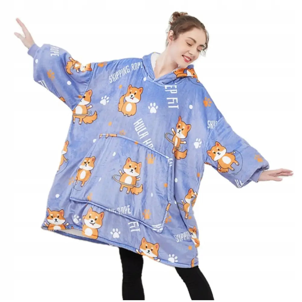 Varm Hettegenser Teppe Oversized Teppejakke 2-i-1 Tykk Xxl Gave Teddy Teppejakke