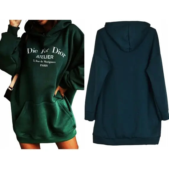 Varm Lang Hettegenser i Sweatshirt-stoff med Fôr 250