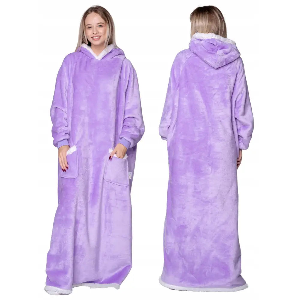 Varm og Tykk 2-i-1 Oversized Kosejakke Xxl med Hette