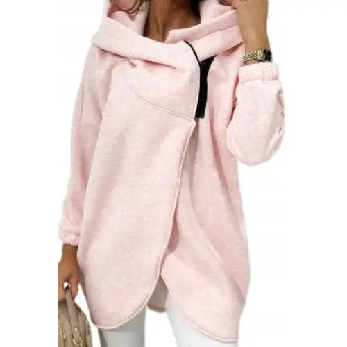 Varm Oversize Dame Hettegenser i Rosa Melert