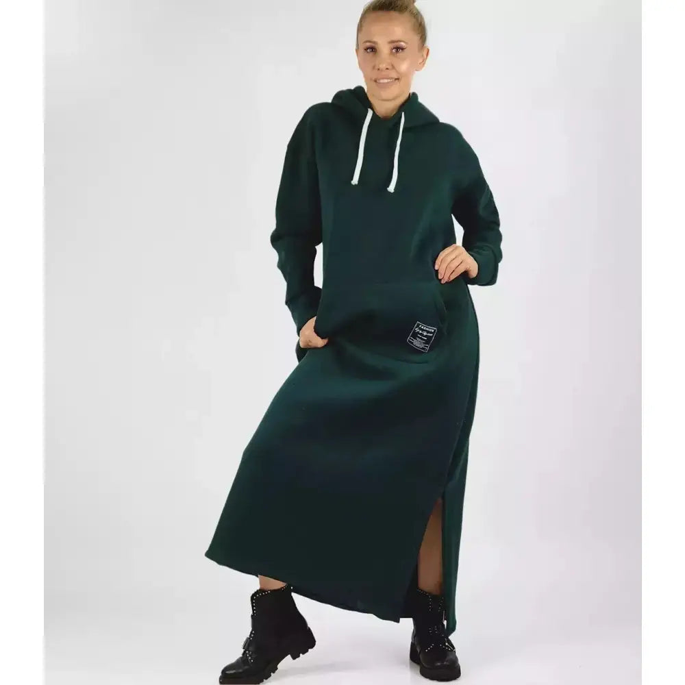 Varm Oversize Dame Hettegenser Kjole i Bomull Unisize