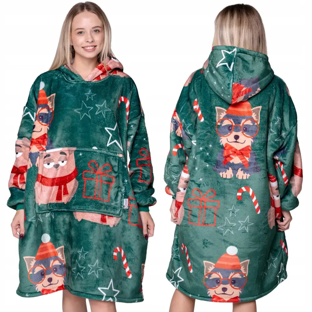 Varm Oversized 2-i-1 Tykk Xxl Pelspledd Hettegenser