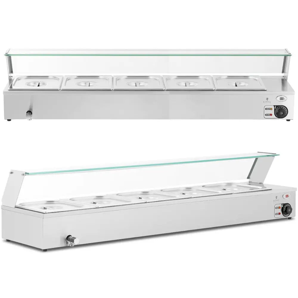 Varmeholdende Matvogn med Varmelampe 5 x Gn 1/2 2000 w